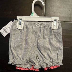 NWT Carters Bubble Shorts. 2 pack set - gray and pink/white polka dots. 18m